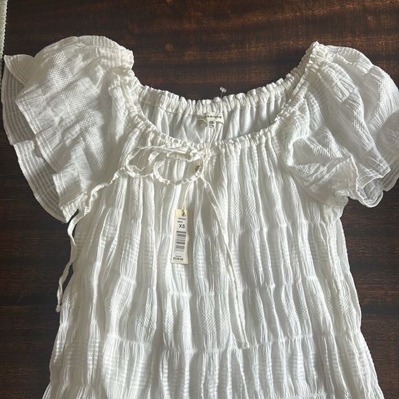 Max Studio White Tiered Mini Sundress - Picture 3 of 6